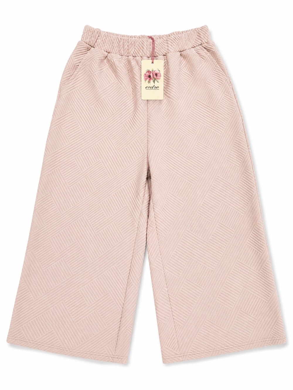 entro Wide Leg Quilted Pants in Blush Pink